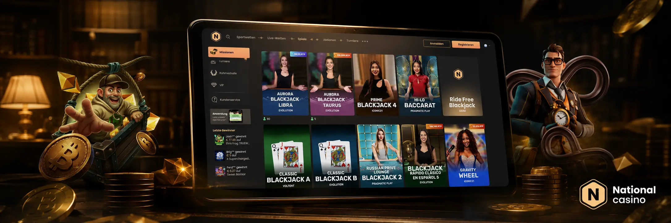 Registrierung und Login National Casino